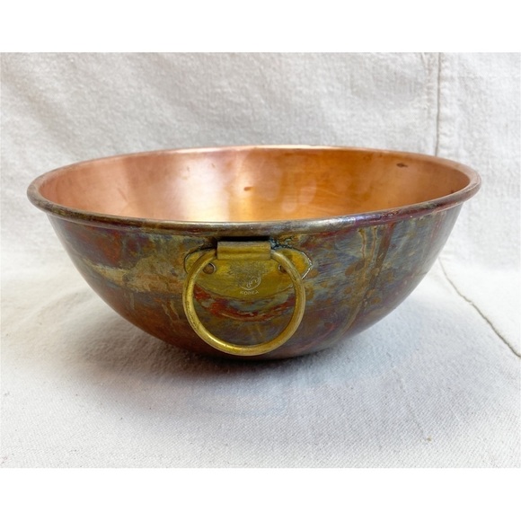Philippe Richard Copper round bottom Mixing bowl brass ring - Picture 1 of 6